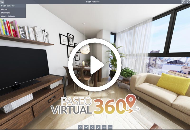 Paseo virtual de un apartamento con vistas 360º VR