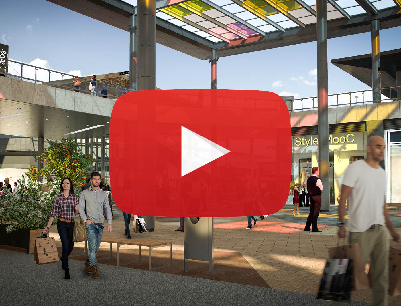 Vídeo 3D de un centro comercial