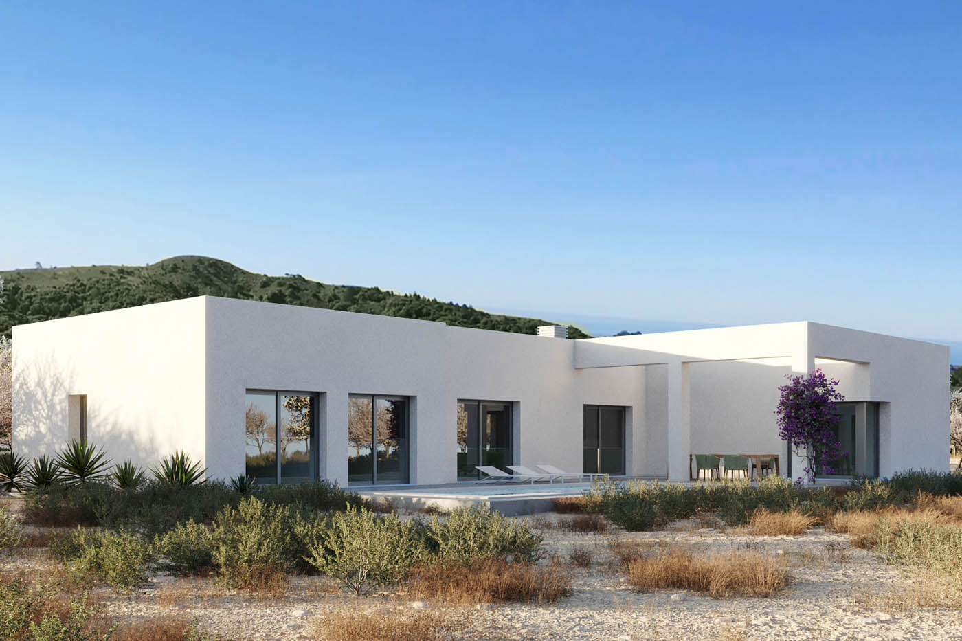 Render 3D de una vivienda en Pinoso, Alicante