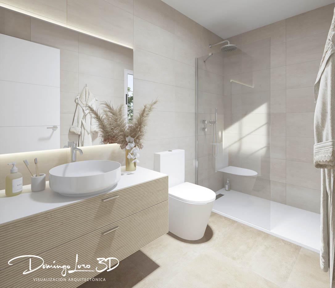 Render 3D de un salón