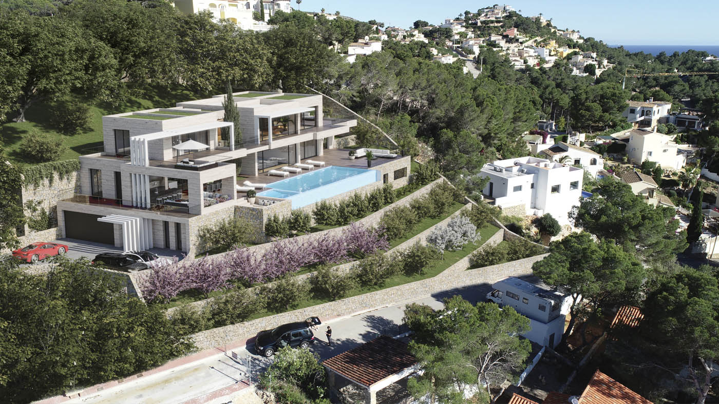 Render 3D de una vivienda de lujo en Moraira