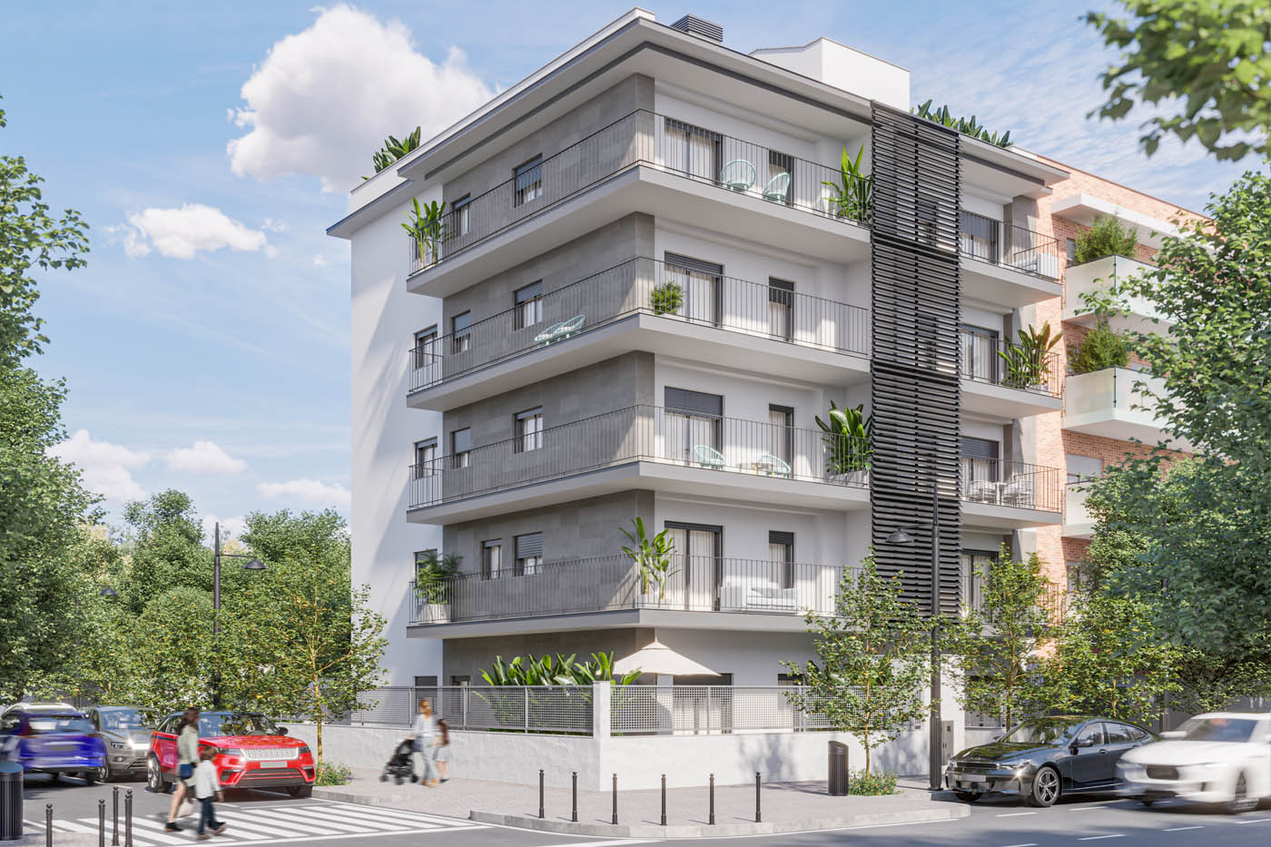 Renders 3D de un edificio residencial en Vilanova i la Geltrú