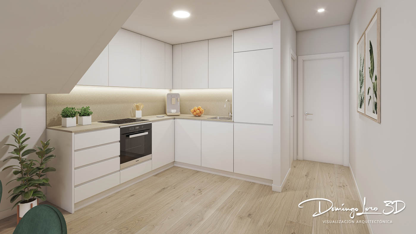 Render 3D de una vivienda