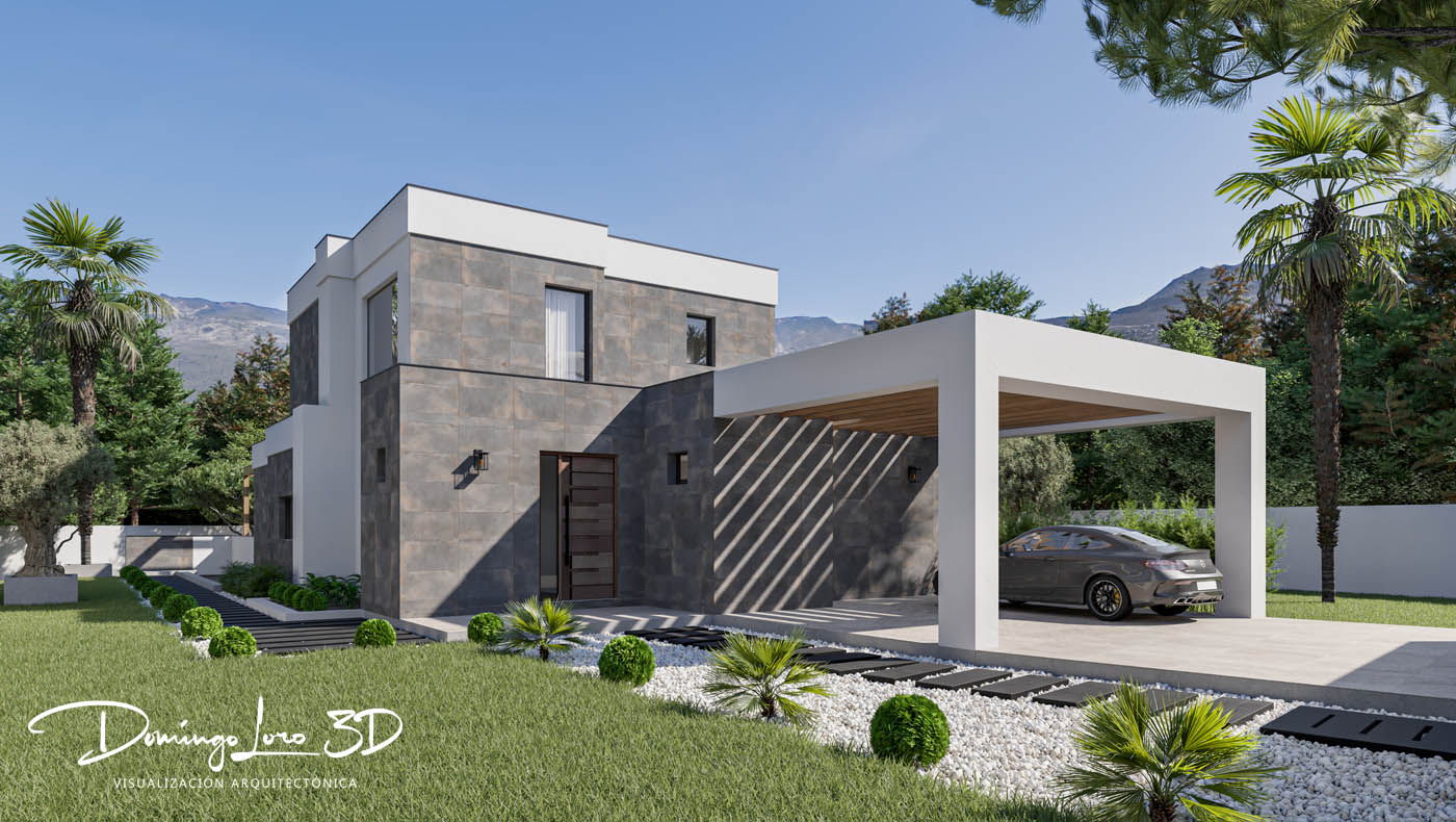 Render 3D de una vivienda