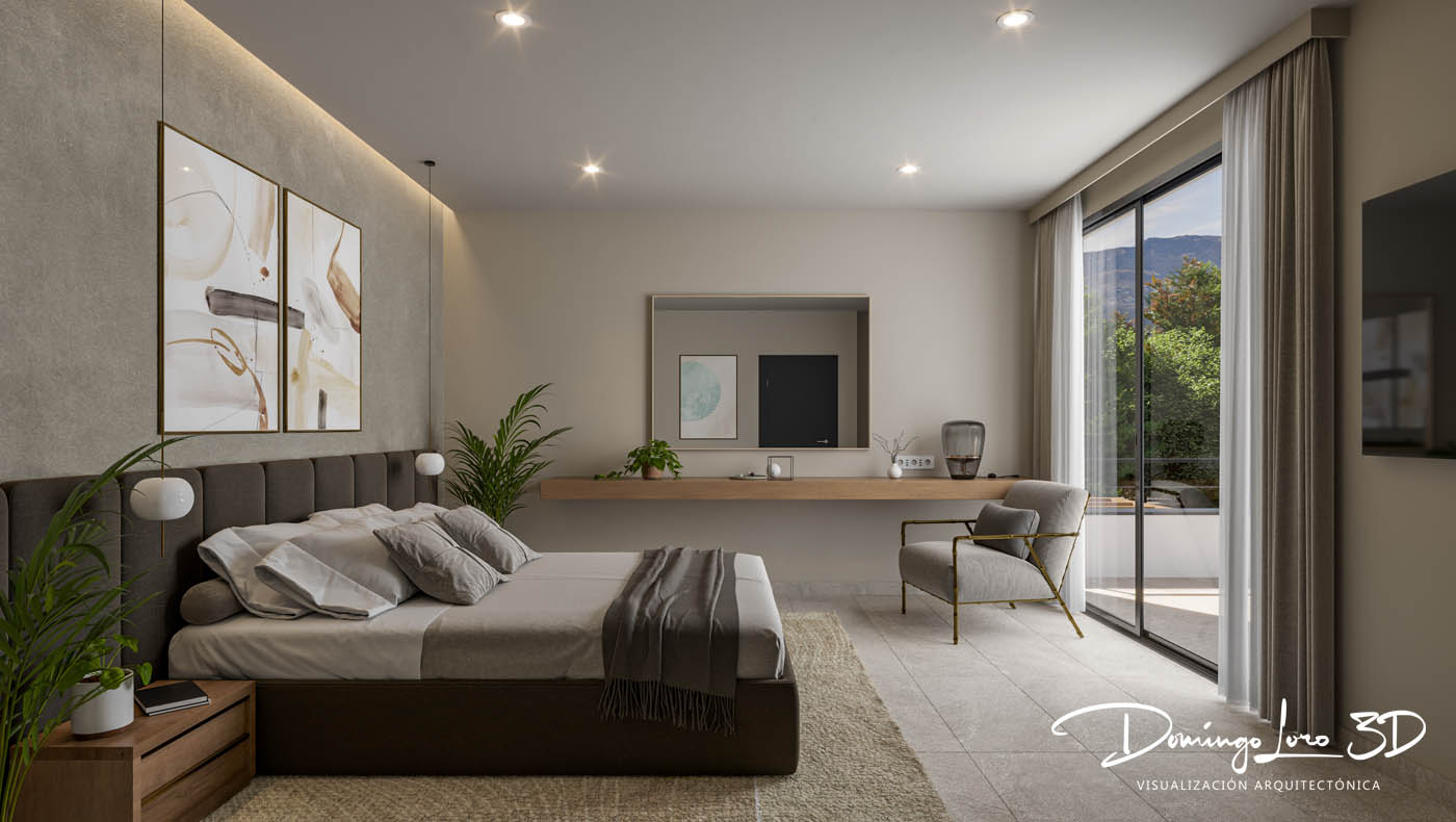 Render 3D de una vivienda