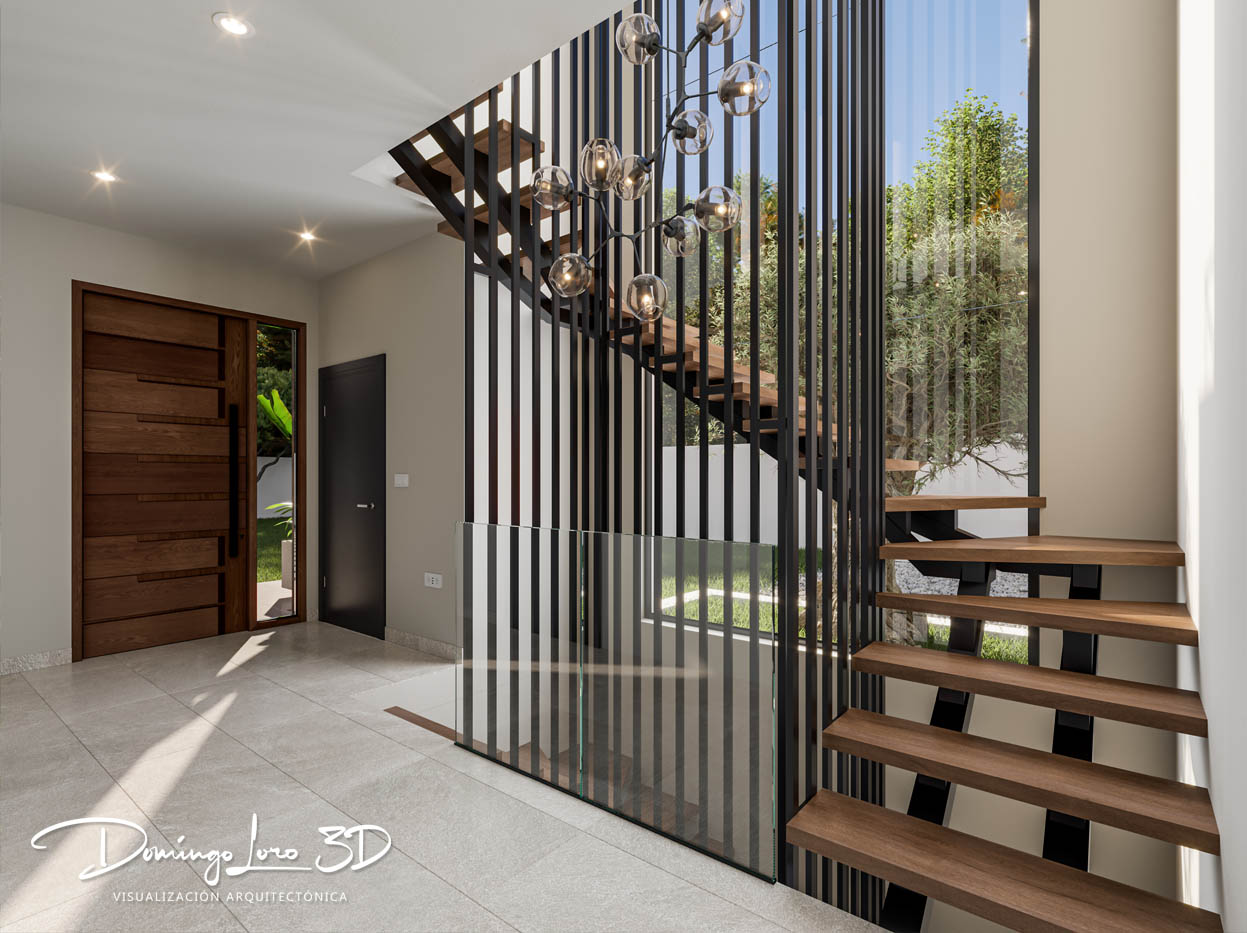 Render 3D de una vivienda