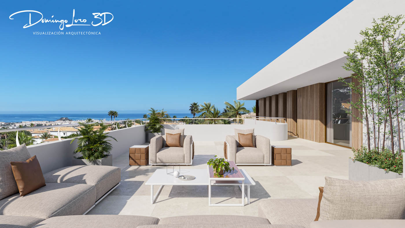 Vista villa de lujo