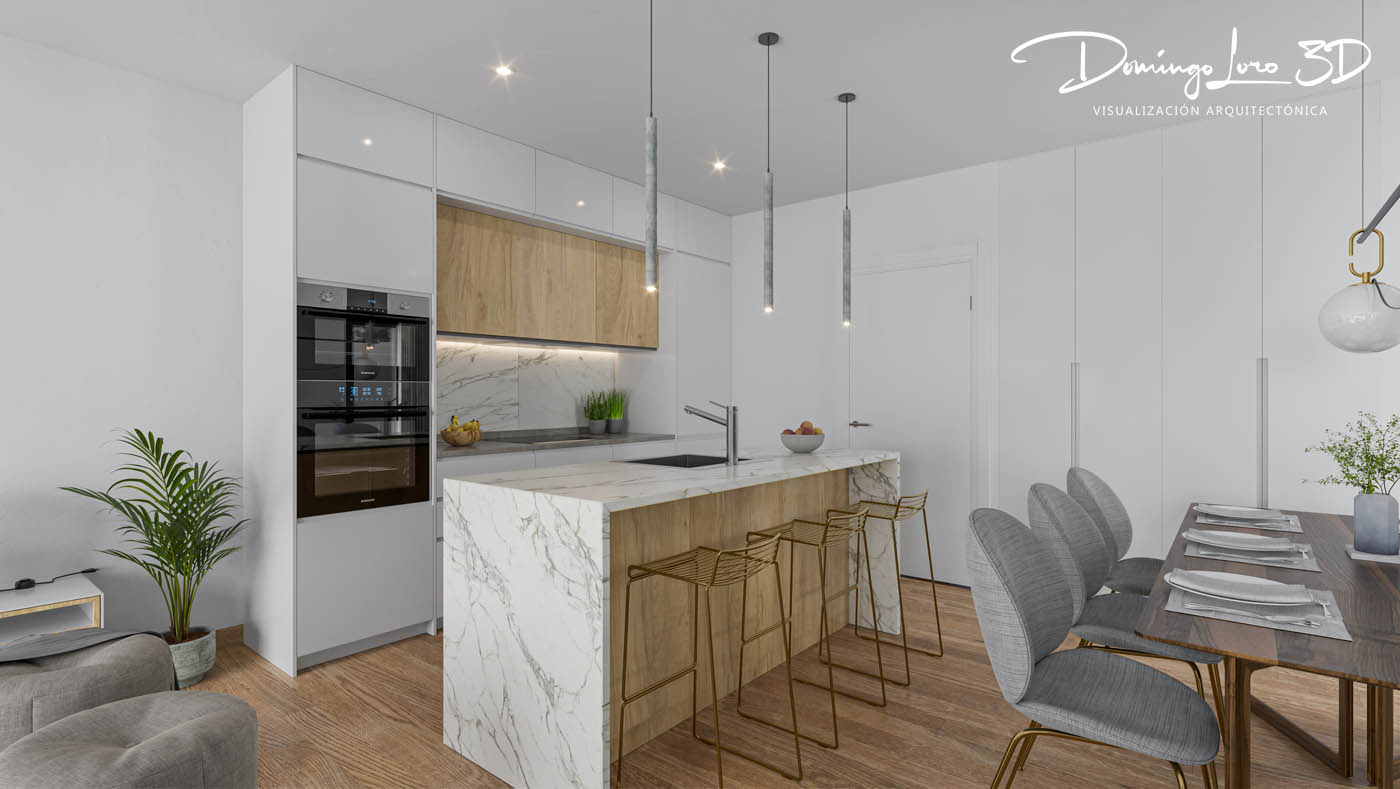 Render 3D fotorrealista