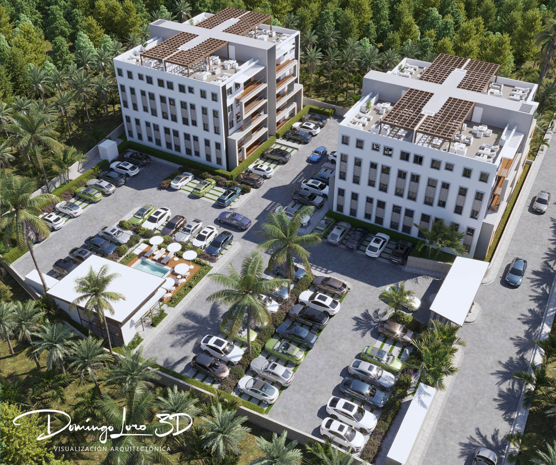 Vista exterior urbanización residencial