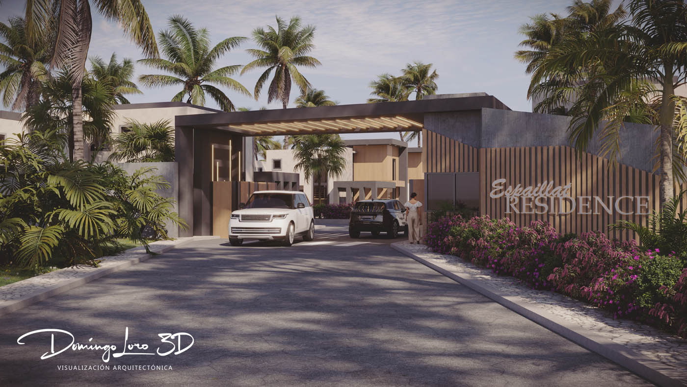 Render 3D de un complejo urbanístico
