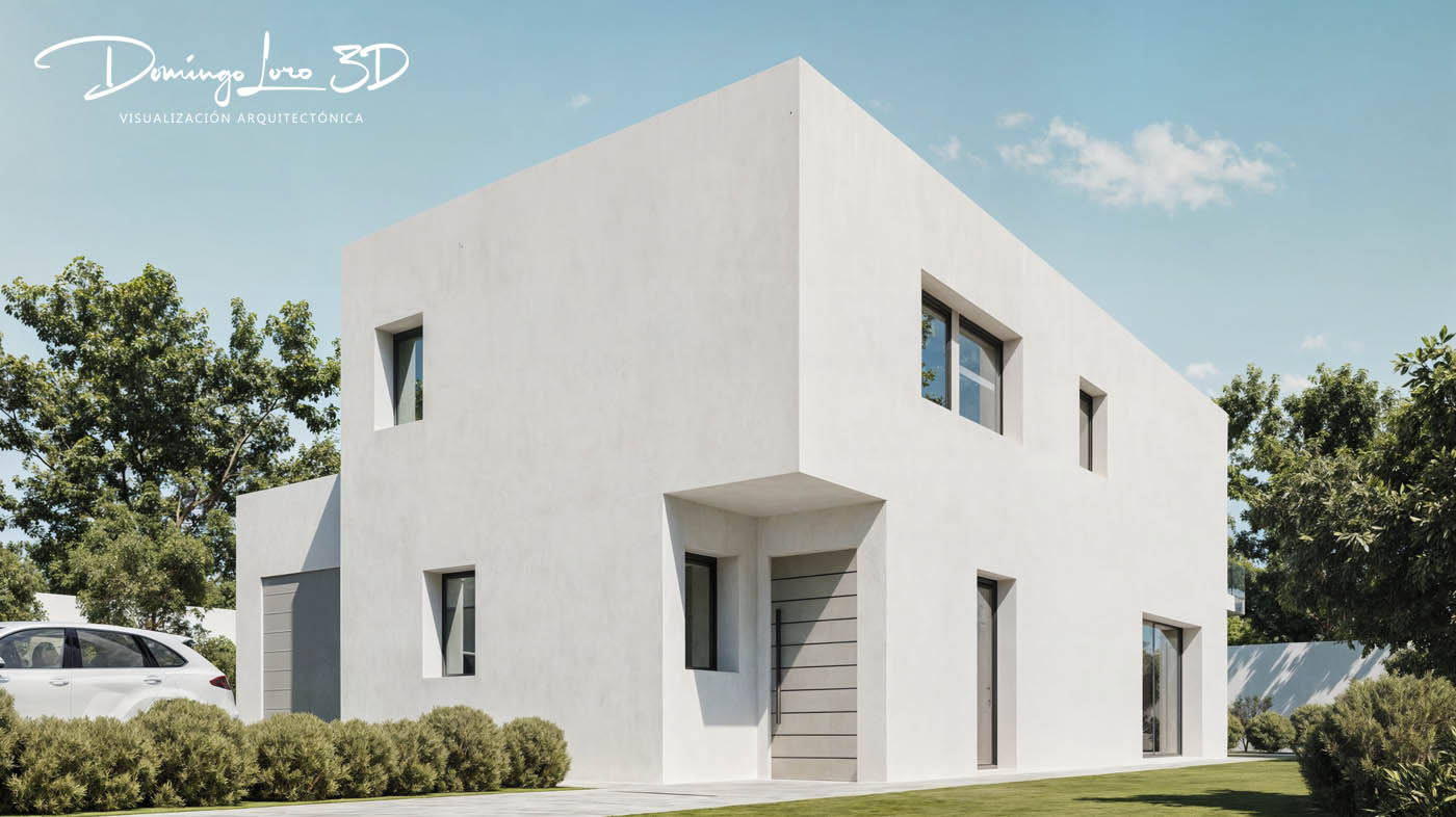 Vista del exterior de una vivienda