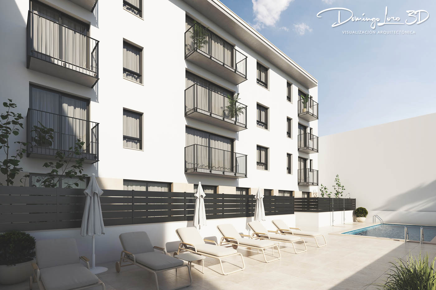 Vista exterior de una promoción inmobiliaria