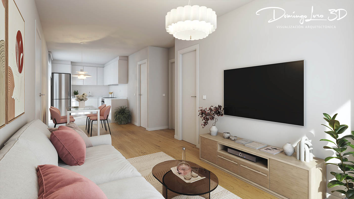 Render 3D espacio interior
