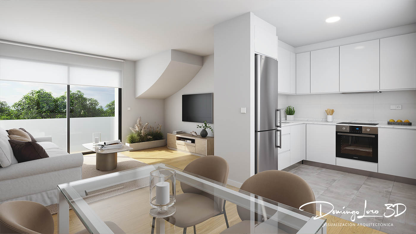 Render 3D espacio interior