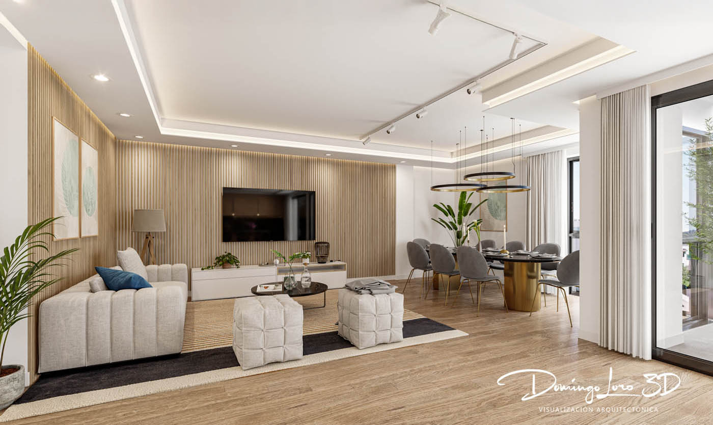 Ejemplo de render 3D para proyectos de interiorismo y decoración