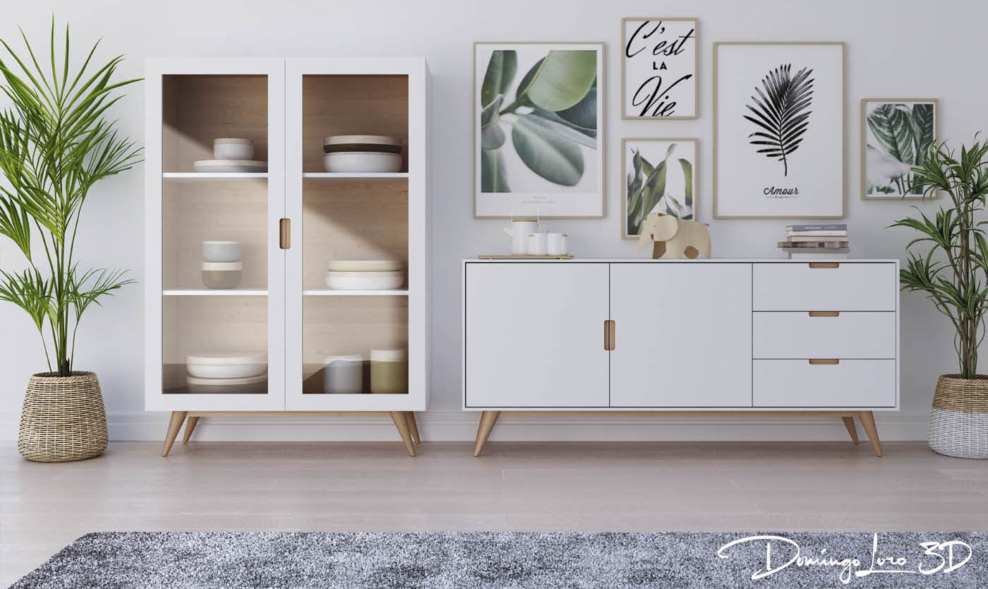 Ejemplo de render 3D para muebles