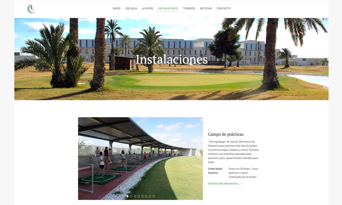 Sitio web Escuela de Golf Elche