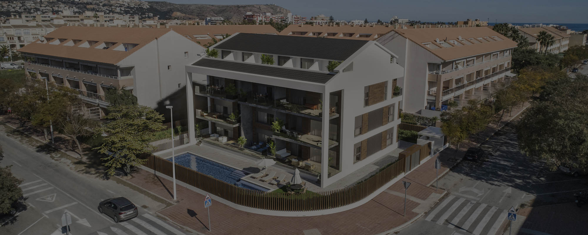 Renders 3D de una urbanización residencial en Jávea